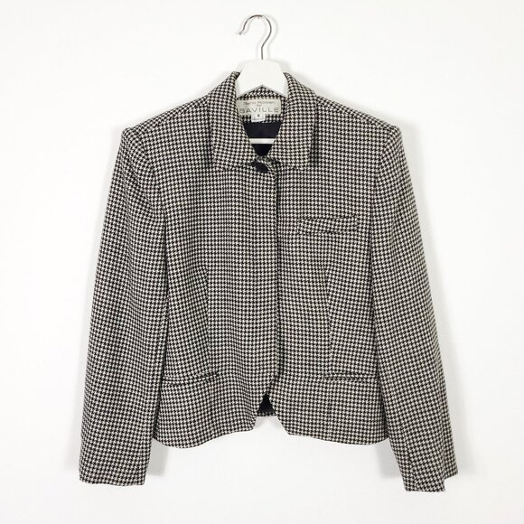 Vintage 100% Wool Houndstooth Blazer Made in USA - Picture 1 of 11
